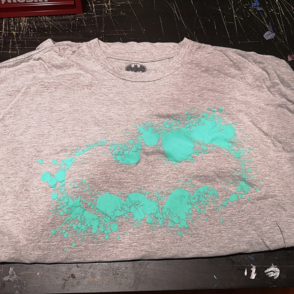 Batman Gray Shirt with Teal Logo